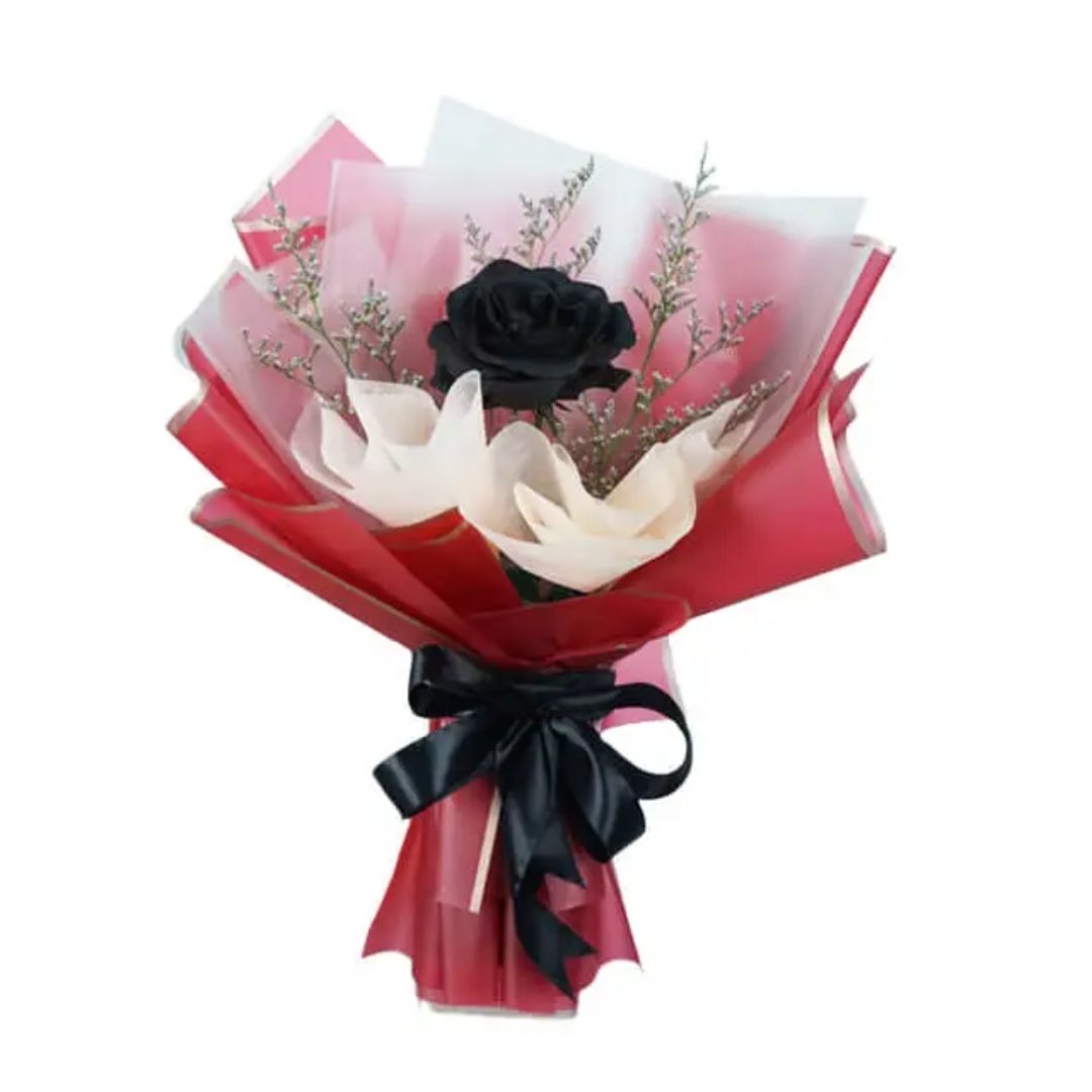 Buket Bunga Mawar Hitam Elegan | Black Roses Bouquet