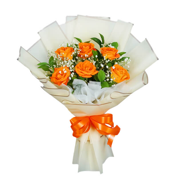 Buket Bunga Mawar Orange Ceria | Yellow Roses Bouquet