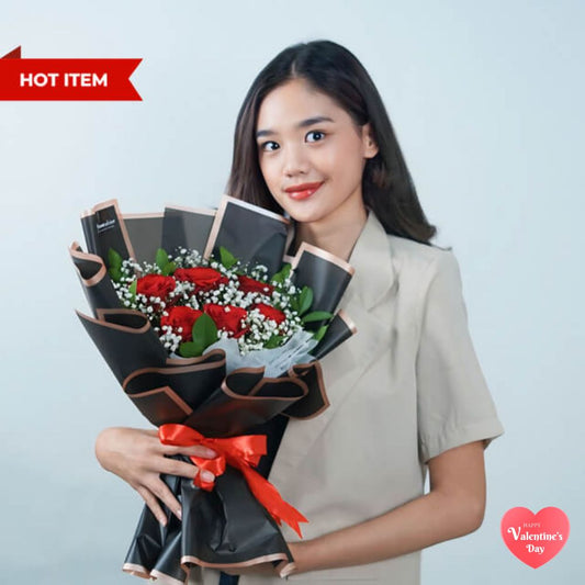 6 Tangkai - Buket Bunga Mawar
