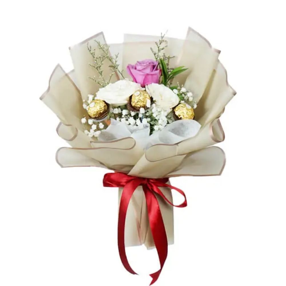 buket mawar dan coklat - Buket Bunga Mawar