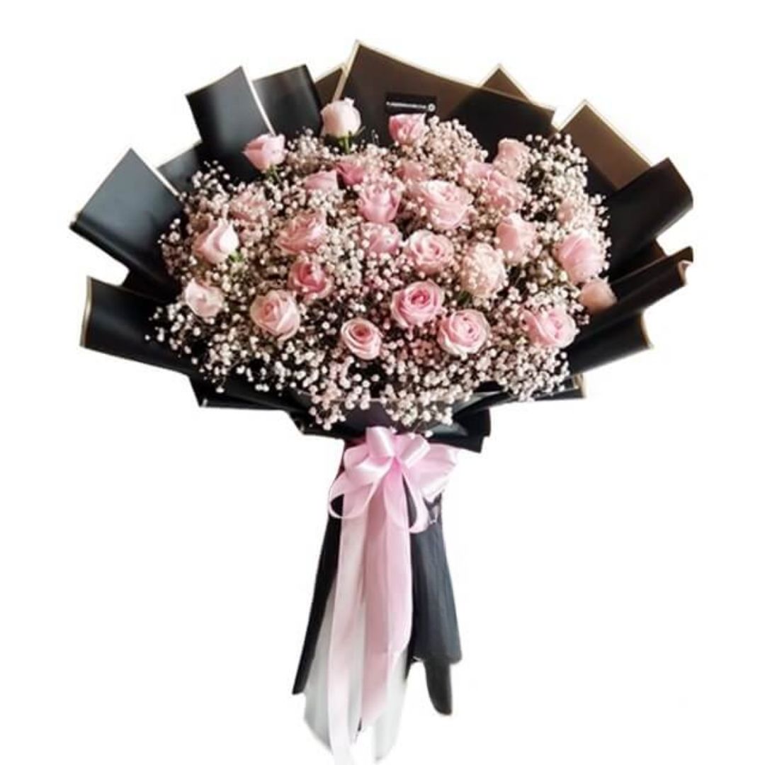 ForestBloom-PinkBouquet - Buket Bunga Mawar