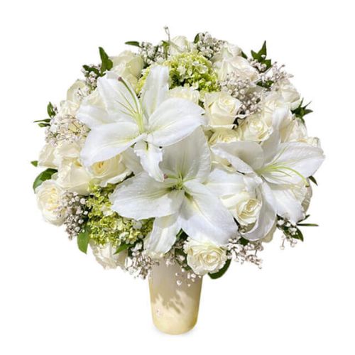 Bunga Meja Mawar, Lily dan Hydrangea - Dots of Love