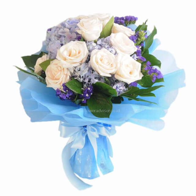 Crystal Fair - Hydrangea Bouquet with Roses